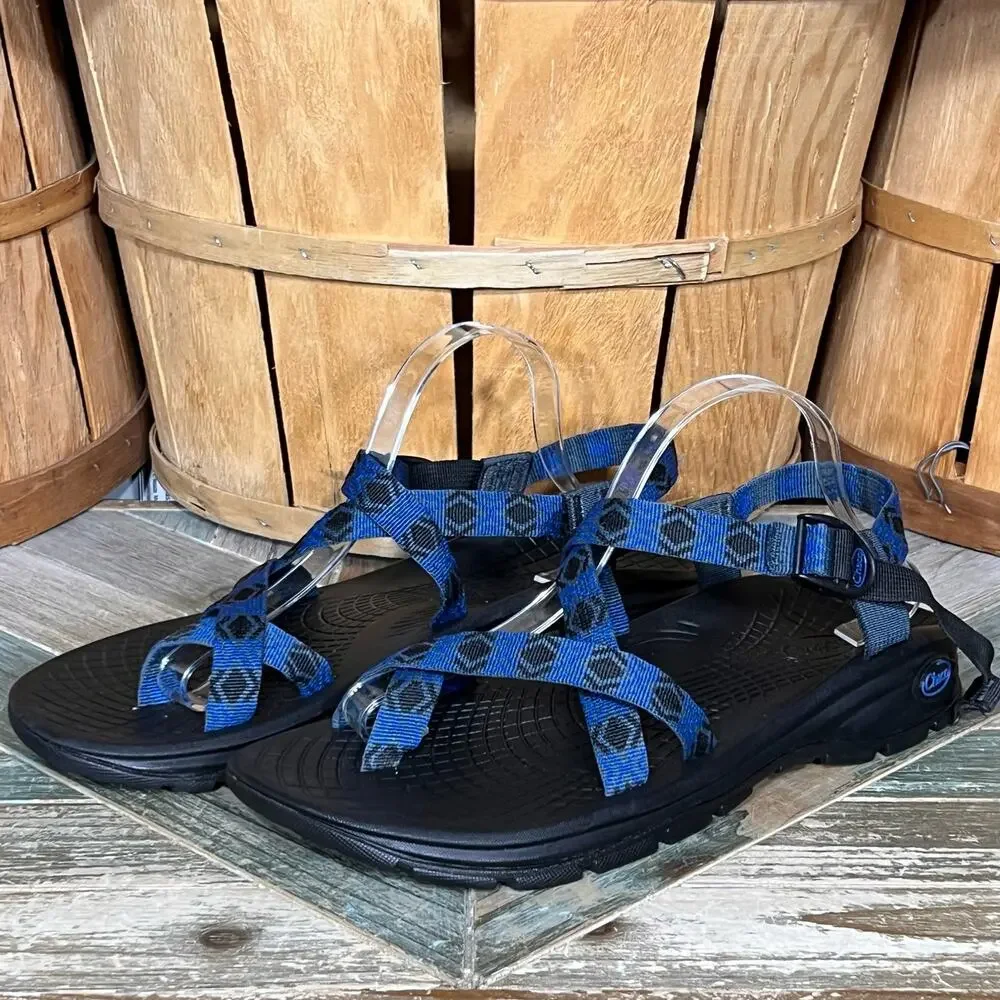 Chaco Z/2 EcoTread Blue Black Tribal Abstract Rafting Hiking Sandals Men Size 13